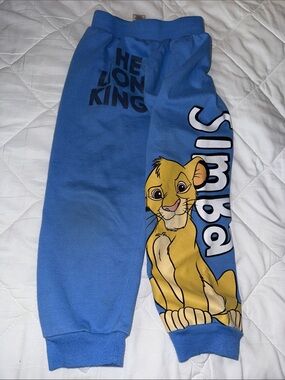 5T Disney Blue Simba Sweatpants with The Lion King Graphic like new